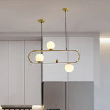 Minimalist Ellipse Pendant Light: Modern Glass Globe Ceiling Fixture For Living Room Island 3 / Gold