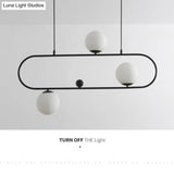 Minimalist Ellipse Pendant Light: Modern Glass Globe Ceiling Fixture For Living Room Island