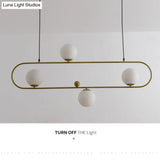 Minimalist Ellipse Pendant Light: Modern Glass Globe Ceiling Fixture For Living Room Island