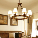 Minimalist Empire Shade Chandelier Light - 8 Heads Ceiling Lighting For Living Room Black