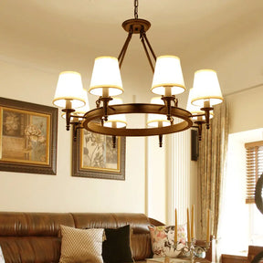 Minimalist Empire Shade Chandelier Light - 8 Heads Ceiling Lighting For Living Room Black