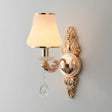 Minimalist Flared White Glass Wall Light With Teardrop Crystal - Perfect For Living Room Sconce 1 /