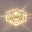 Minimalist Floral Led Crystal Surface Mount Ceiling Light For Hallway Clear / Warm