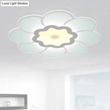 Minimalist Flush Mount Led Ceiling Lamp In White With Ultrathin Design & Acrylic Finish