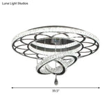 Minimalist Flush Mount Led Crystal Ring Light For Living Room Ceiling