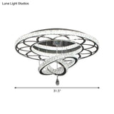 Minimalist Flush Mount Led Crystal Ring Light For Living Room Ceiling