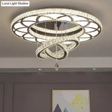Minimalist Flush Mount Led Crystal Ring Light For Living Room Ceiling