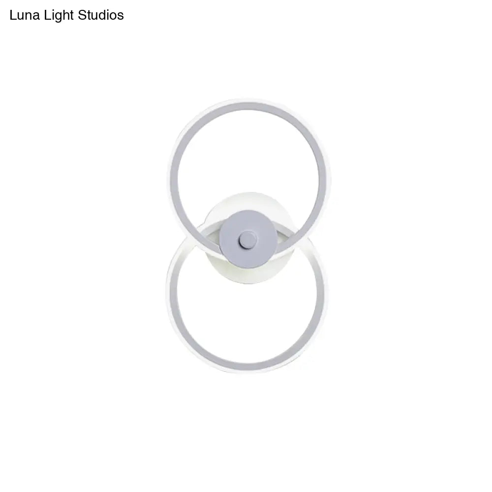 Minimalist Flush Mount Wall Sconce: Ring Acrylic Led Light In Warm/White