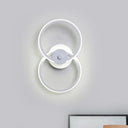 Minimalist Flush Mount Wall Sconce: Ring Acrylic Led Light In Warm/White White / Warm