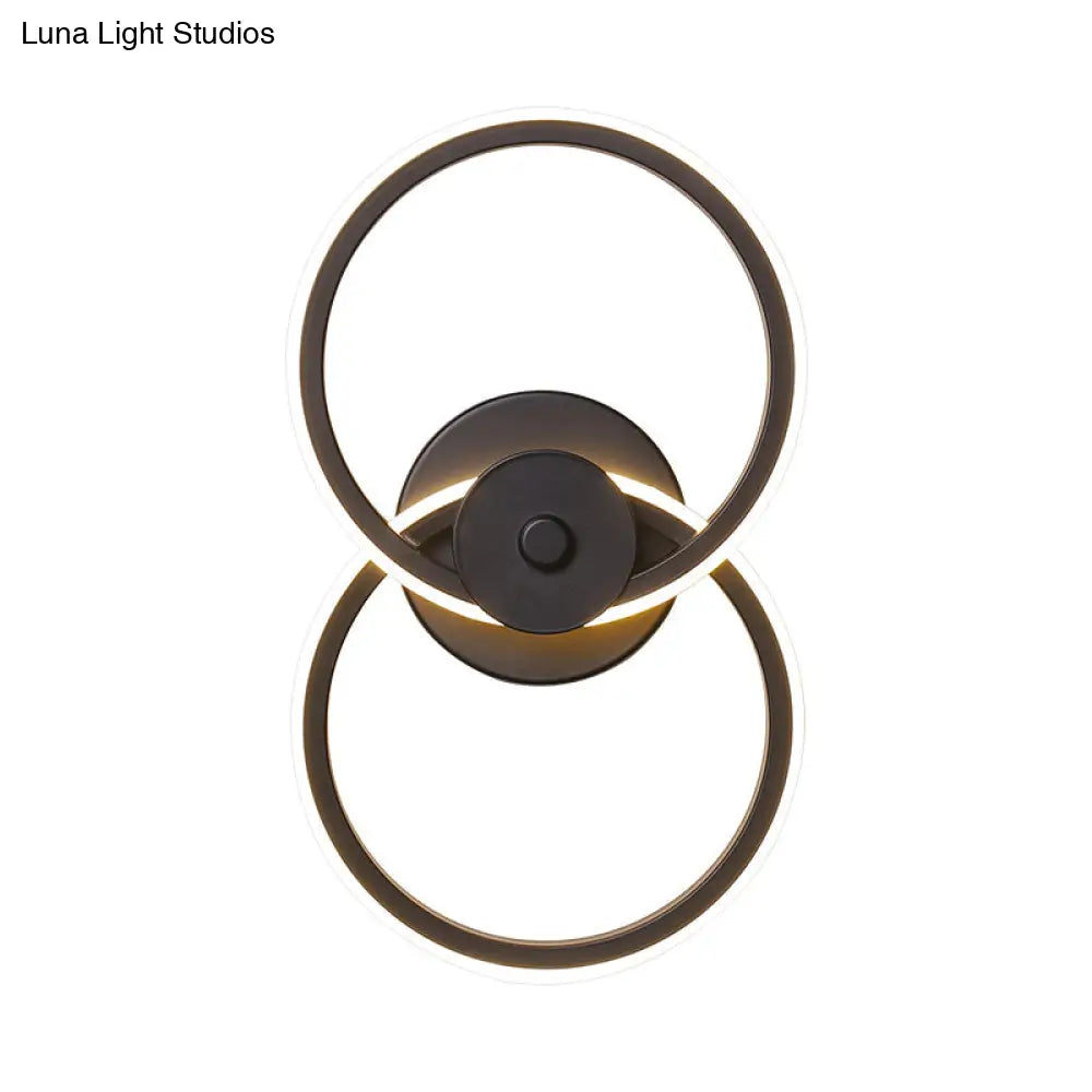 Minimalist Flush Mount Wall Sconce: Ring Acrylic Led Light In Warm/White