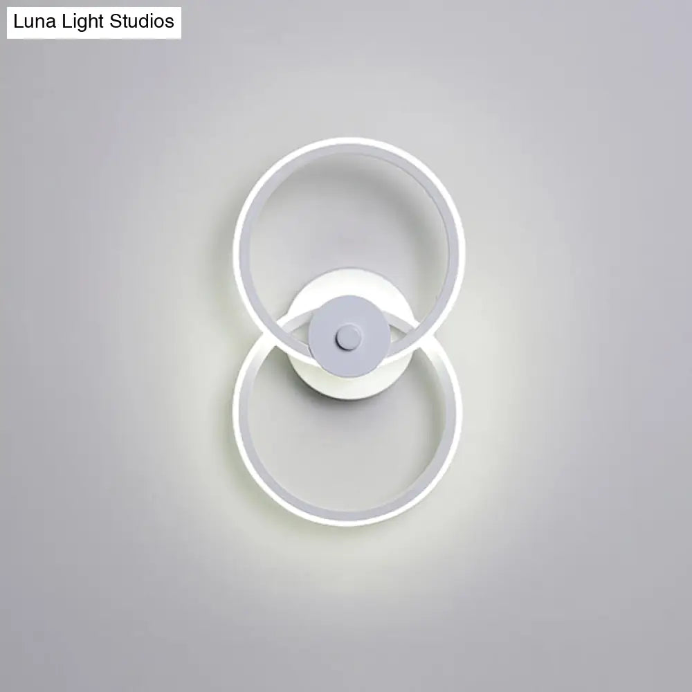Minimalist Flush Mount Wall Sconce: Ring Acrylic Led Light In Warm/White
