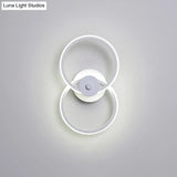 Minimalist Flush Mount Wall Sconce: Ring Acrylic Led Light In Warm/White