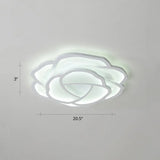 Minimalist Flushmount Led Ceiling Light For Bedroom - White Rose Acrylic Surface Mount / 20.5’