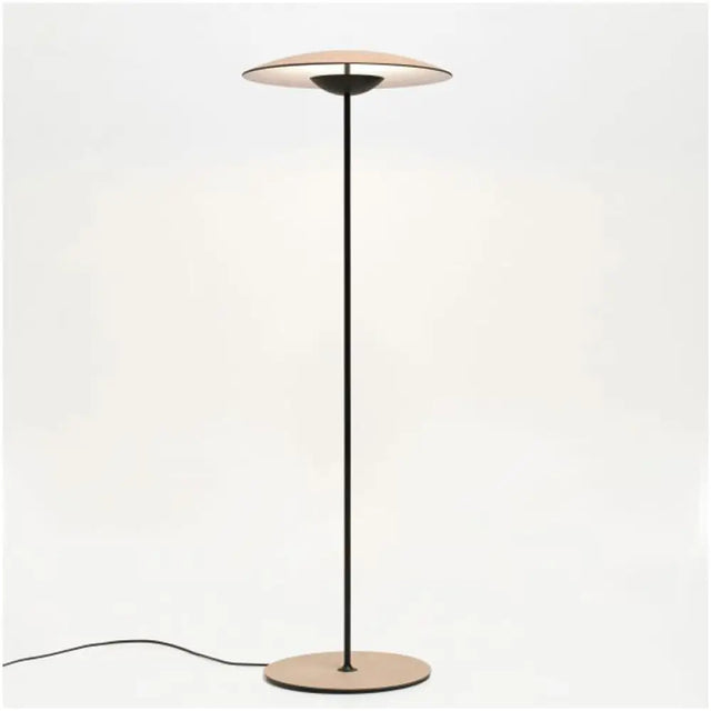 Minimalist Flying Saucer Led Floor Lamp - Creative Metal Bedside Light Wood