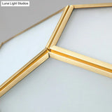 Minimalist Football Design Ceiling Light With Brass Finish – Flush Mount Glass Fixture
