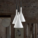 Minimalist Funnel Pendant Cement Light Fixture In Red/Black/White - Ideal For Bedside White