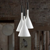 Minimalist Funnel Pendant Cement Light Fixture In Red/Black/White - Ideal For Bedside White