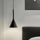 Minimalist Funnel Pendant Cement Light Fixture In Red/Black/White - Ideal For Bedside Black