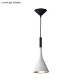 Minimalist Funnel Pendant Cement Light Fixture In Red/Black/White - Ideal For Bedside