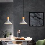 Minimalist Funnel Pendant Light In Grey - Cement Finish Perfect For Dining Room Includes 1 Bulb