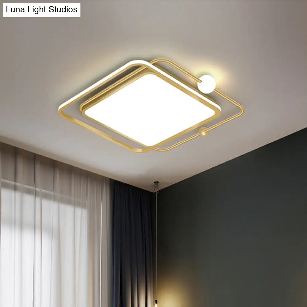 Minimalist Geometric Acrylic Led Flush Mount Ceiling Light For Bedrooms