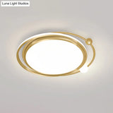 Minimalist Geometric Acrylic Led Flush Mount Ceiling Light For Bedrooms Gold / White Round