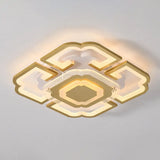 Minimalist Geometric Flush Mount Light - Modern Acrylic Spotlight For Living Room Gold / 19.5 White