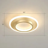 Minimalist Geometric Flushmount Ceiling Lamp - Sleek Metal Corridor Light Gold / Warm Round