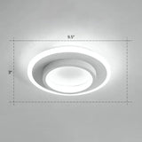 Minimalist Geometric Flushmount Ceiling Lamp - Sleek Metal Corridor Light White / Round