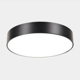 Minimalist Geometric Metal Led Ceiling Mount Light For Offices Black / Small Round