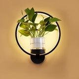 Minimalist Geometric Ring Led Wall Sconce Light - Aluminium Planter & Living Room Décor Black / Warm