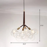Minimalist Glass Bubble Chandelier - Stylish Suspension Light For Living Room 4 / Brown