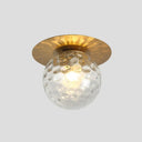 Minimalist Glass Globe Ceiling Mount Light Fixture Gold