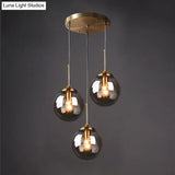 Minimalist Glass Globe Hanging Ceiling Pendant Light Set Of 3 For Restaurants