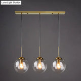 Minimalist Glass Globe Hanging Ceiling Pendant Light Set Of 3 For Restaurants