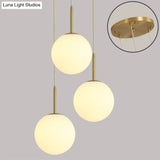 Minimalist Glass Pendant Light In White For Dining Room Table