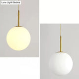 Minimalist Glass Pendant Light In White For Dining Room Table