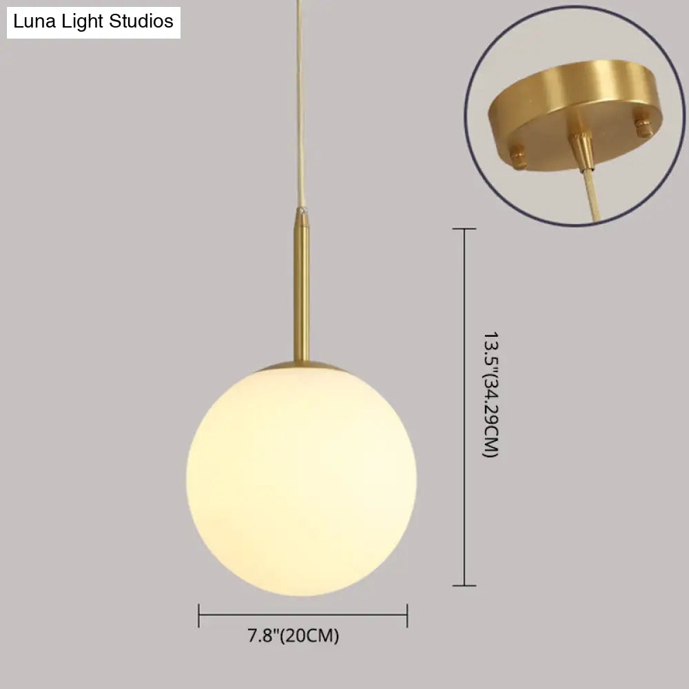 Minimalist Glass Pendant Light In White For Dining Room Table