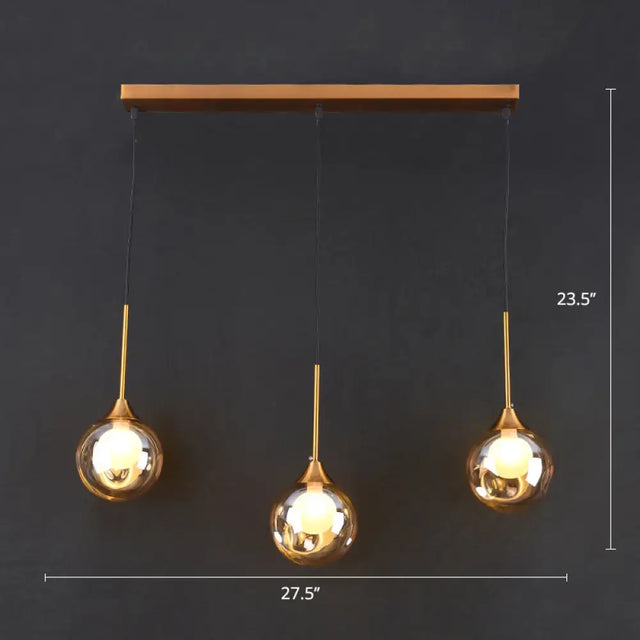 Minimalist Glass Pendant With 3-Head Down Lighting: Ideal For Dining Room And Multiple Hanging