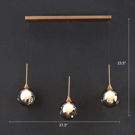 Minimalist Glass Pendant With 3-Head Down Lighting: Ideal For Dining Room And Multiple Hanging