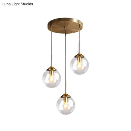 Minimalist Glass Sphere Pendant Light Fixture For Modern Indoor Ceiling Lighting
