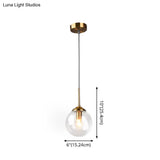 Minimalist Glass Sphere Pendant Light Fixture For Modern Indoor Ceiling Lighting