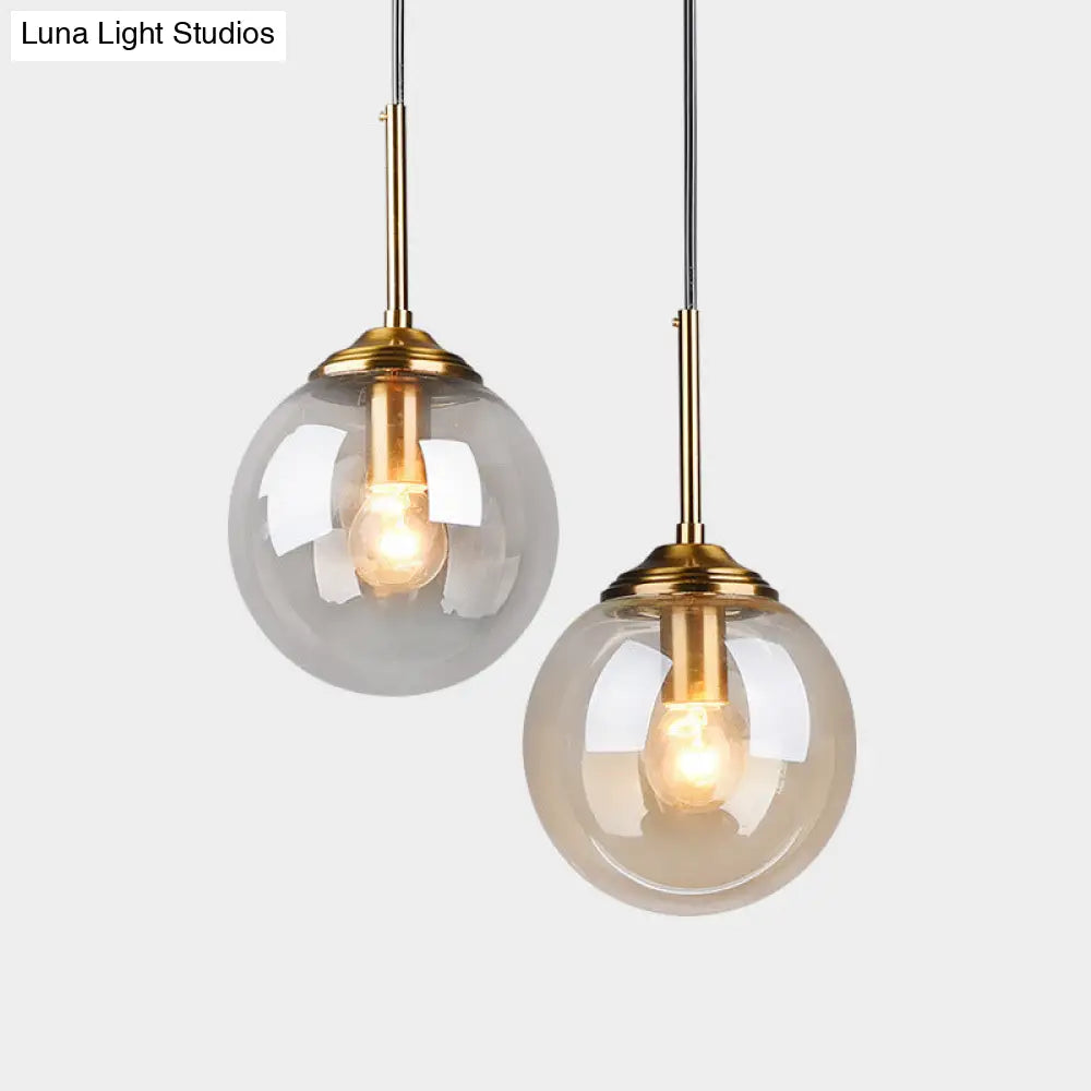 Minimalist Glass Sphere Pendant Light Fixture For Modern Indoor Ceiling Lighting