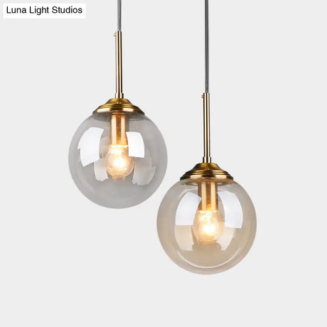 Minimalist Glass Sphere Pendant Light Fixture For Modern Indoor Ceiling Lighting