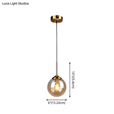 Minimalist Glass Sphere Pendant Light Fixture For Modern Indoor Ceiling Lighting
