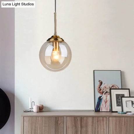 Minimalist Glass Sphere Pendant Light Fixture For Modern Indoor Ceiling Lighting