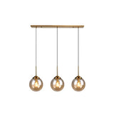 Minimalist Glass Sphere Pendant Light Fixture For Modern Indoor Ceiling Lighting Amber / Linear