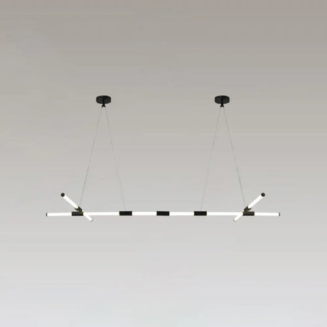 Minimalist Glass Tube Pendant Lamp With Frosted White Shade And Black Led For Offices 10 /