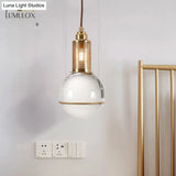 Minimalist Globe Crystal Shade Living Room Hanging Lamp Pendant Lighting