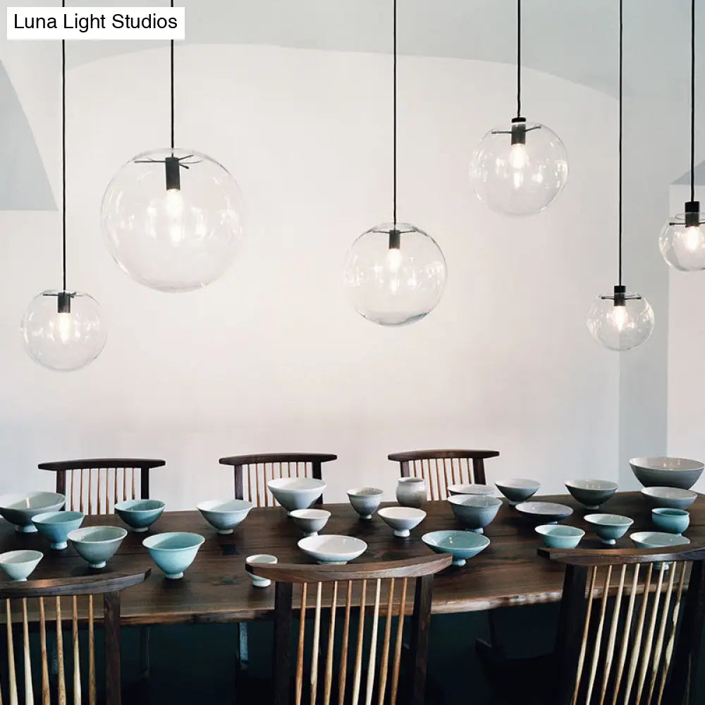 Minimalist Globe Pendant Light: Stylish Glass Ceiling For Dining Room